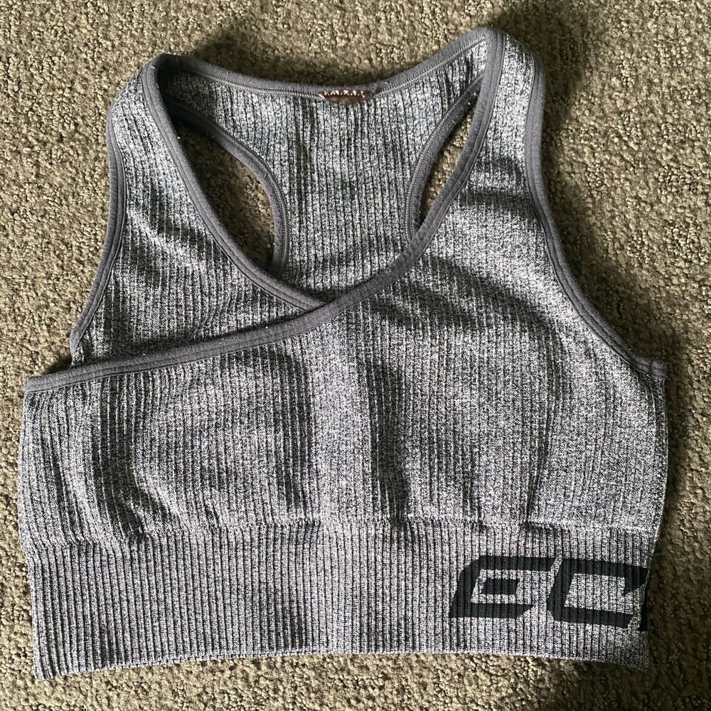 ECHT Grey Seamless Racerback Sports Bra wit